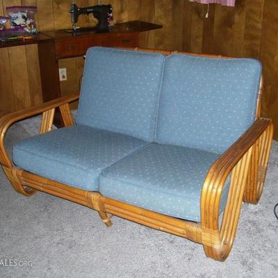 Mid Century rattan love seat - we have a matching sofa