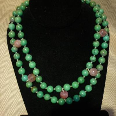 Chinese turquoise necklace 10 mm.