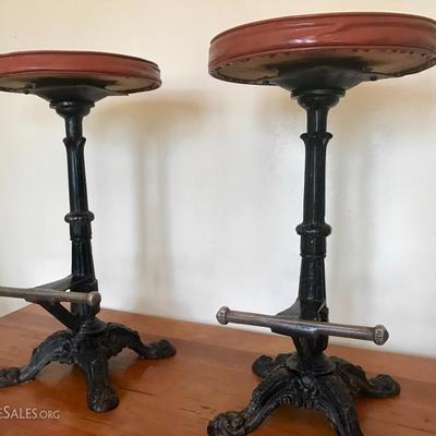 
Antique cast iron bar stools with replaced vinyl seats $300 for pair