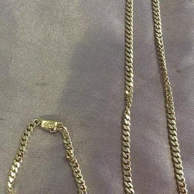 KEB008 Elegant Necklace & Bracelet Set - CZ & Gold-Plated
