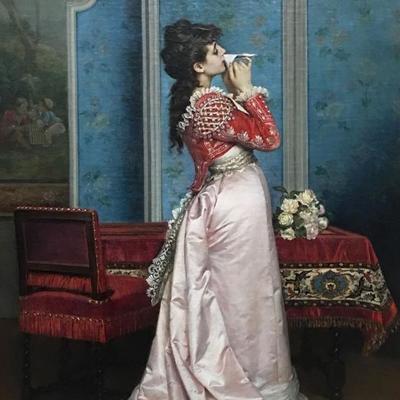 Oil Painting by Auguste Toulmouche, titled 