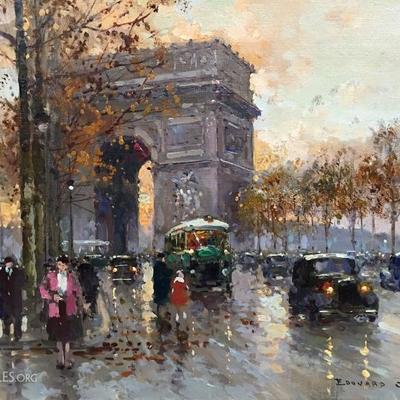 Edouard Cortes Oil Painting - The Arch d' Triomphe