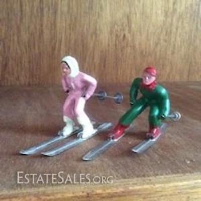 Vintage Toy Skiers