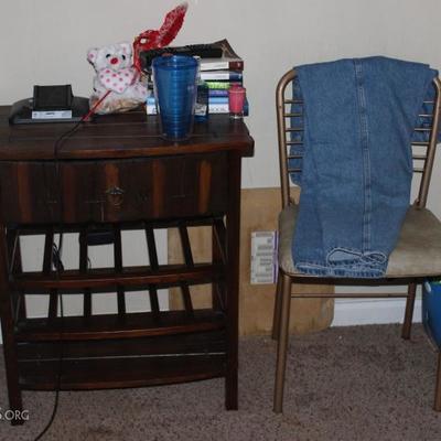 Nightstand, chair