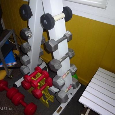 Body Solid Weights on Rack
