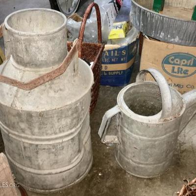 Watering can and milk can