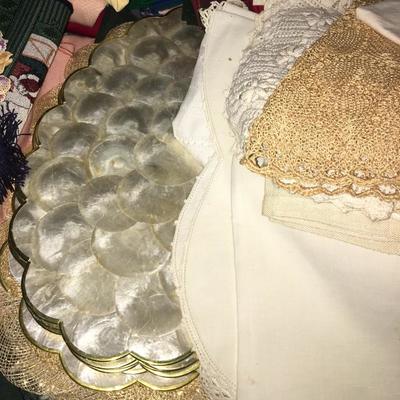 Shell placemats and other table decor items 