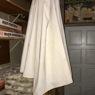 Canvas umbrella and patio seat cushions 