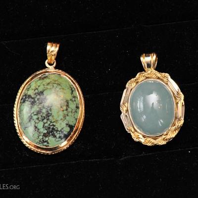 14K pendants with stones