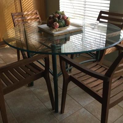 Glass top small dining table 