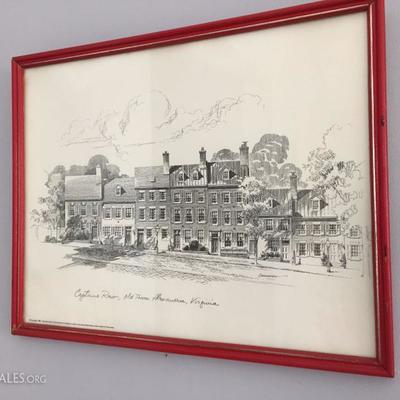 Print of Captain's Row, Old Town Alexandria