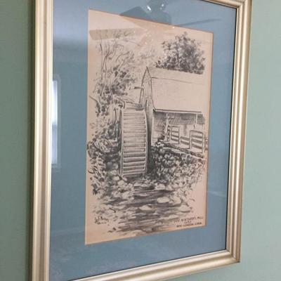 Print of Gov Winthrop's Mill by Jas F. Murray