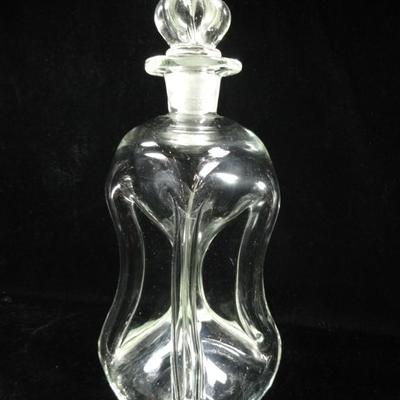 ANTIQUE CRYSTAL PINCH DECANTER WITH STOPPER