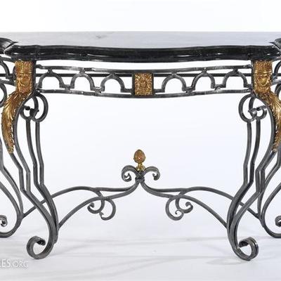 MAITLAND SMITH MARBLE TOP CONSOLE TABLE