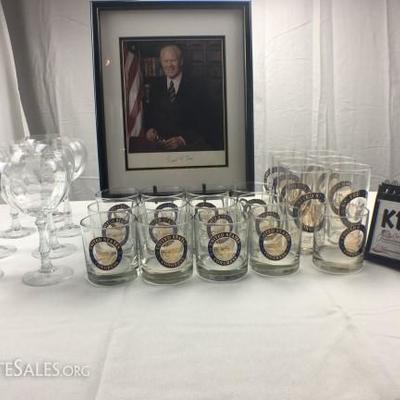 White House Glass & President Gerald R. Ford autograph