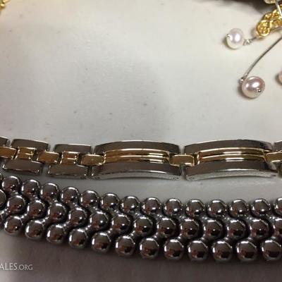 Bracelets.. Sterling, jeweled costume