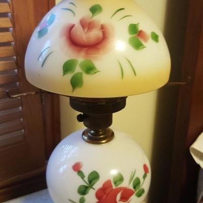 Hand painted Rose Gone with the Wind Lamp