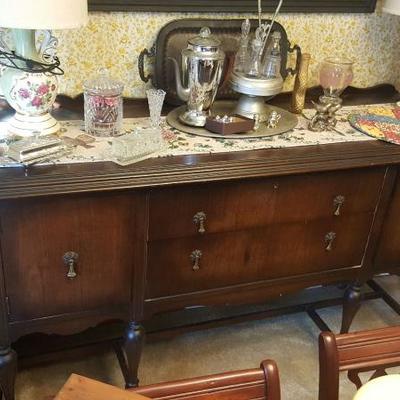 Antique Mahogany Buffet Server