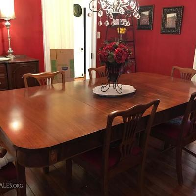 Antique Dining Room Table with 6 Chairs