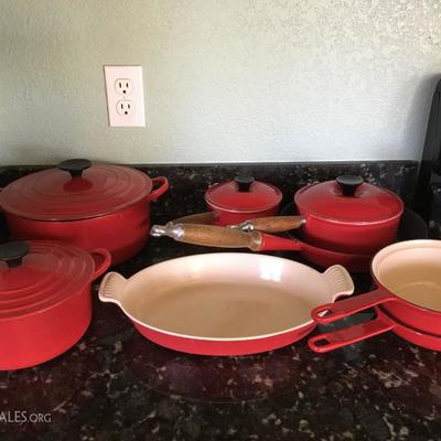 Red Cast Iron Pots and Pans