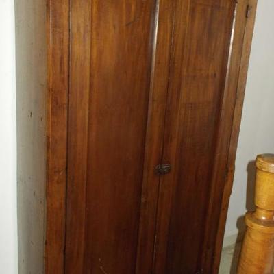 Walnut armoire recessed panel doors $380