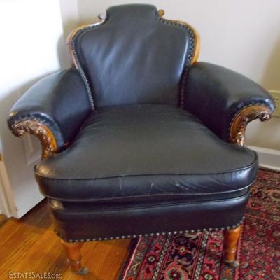 French style leather arm chair $250