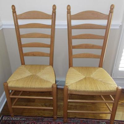 Ladder back side chairs with rush seats $65 each