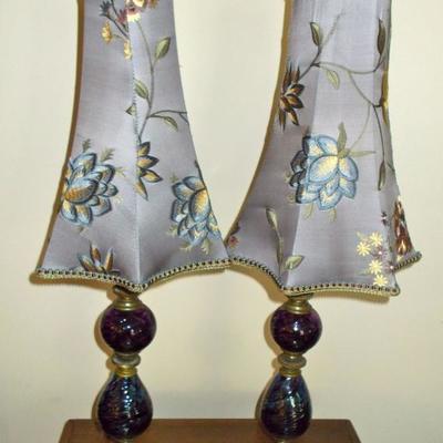 Bohemian glass table lamps $125 each