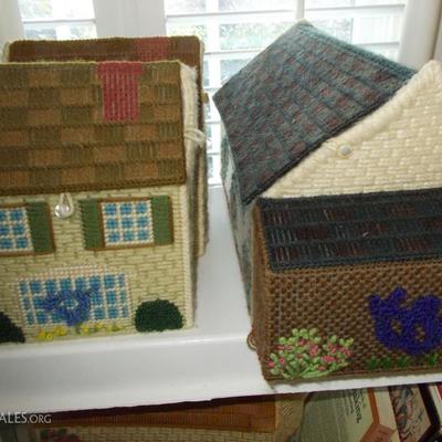 Handmade needlepoint house