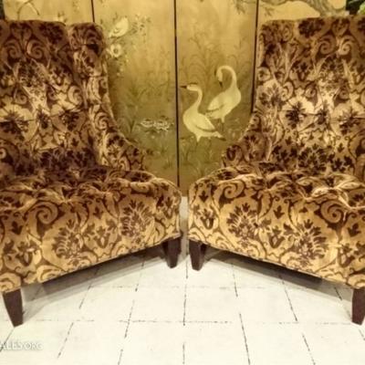 PAIR LANE TUFTED UPHOLSTERED ARMCHAIRS
