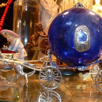 Sterling and cobalt glass coach