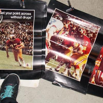 Vintage Redskins football players messages about say no to drugs