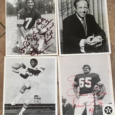 Signed Football pictures, Pete Roselle, Joe Theisman and others