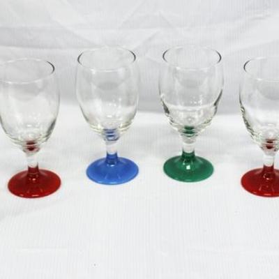 Set of 8 Colored Goblets
