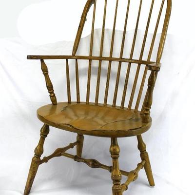 Antique Yellow Windsor Arm Chair
