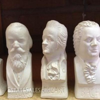 Mid-Century Herco Chalkware Composer Busts