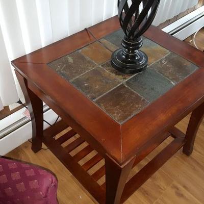 Tile topped accent table