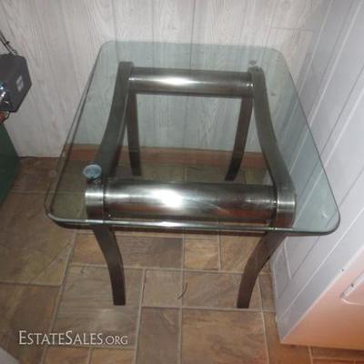 CROME GLASS TABLE