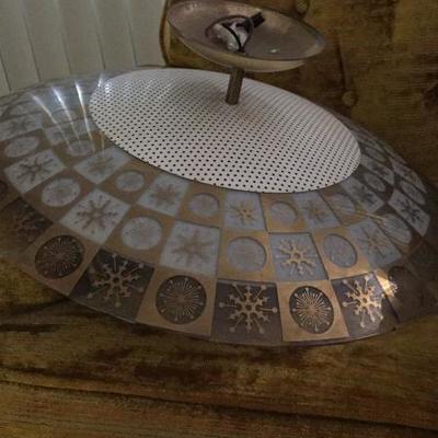 Mid Century gold and white light fixture - amazing 