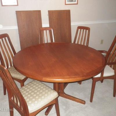 Teak dining room table. Online auction website will provide pictures, details of all items up for auction. Please be sure to visit the...
