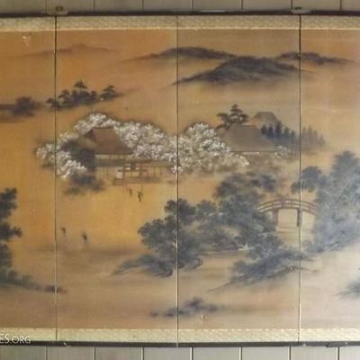 WVT047 Four Paneled Oriental Wall Hanging Picture
