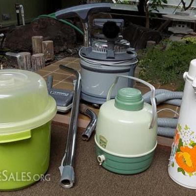 WVT010 Vintage Vacuum, Ice Bucket and Thermos
WVT011 Pair of Chartreuse Ceramic Garden Stools & Planter
