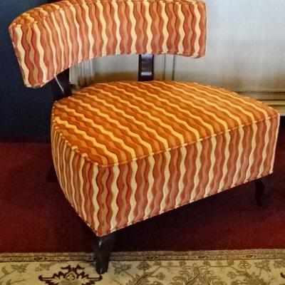 PAIR THAYER COGGIN CURVED BACK ARMCHAIRS IN EXCELLENT CONDITION
