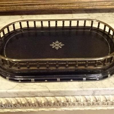 MAITLAND SMITH LEATHER AND METAL TRAY