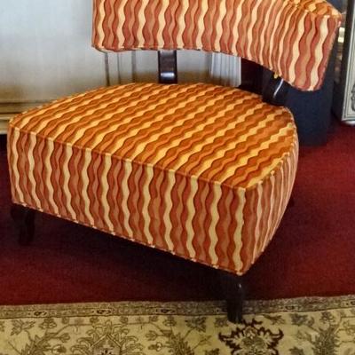PAIR THAYER COGGIN CURVED BACK ARMCHAIRS IN EXCELLENT CONDITION