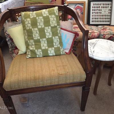 Chair and marble top table