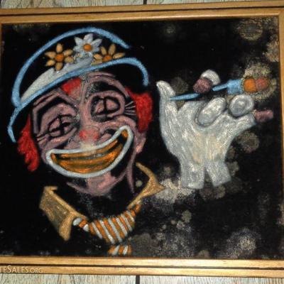 Vintage Velvet Clown painting