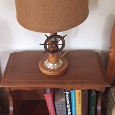 Bookshelf and Lamp.