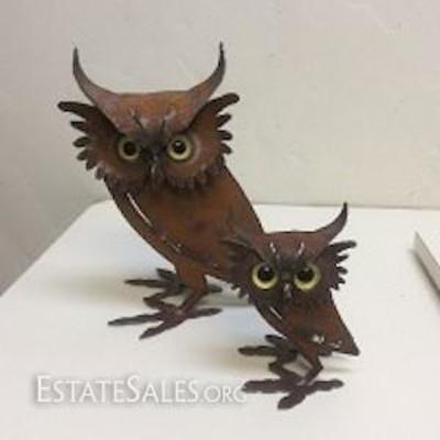 Vintage Metal Owls