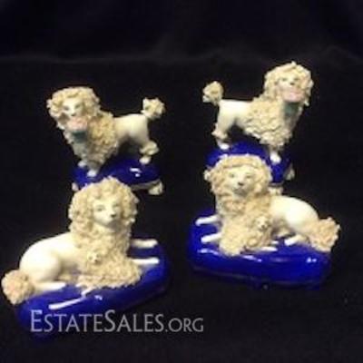Vintage English Staffordshire Poddle Figurines